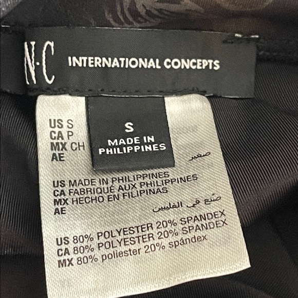 INC International Concepts Womens Floral-Embossed Compression Leggings Black S - Picture 8 of 12